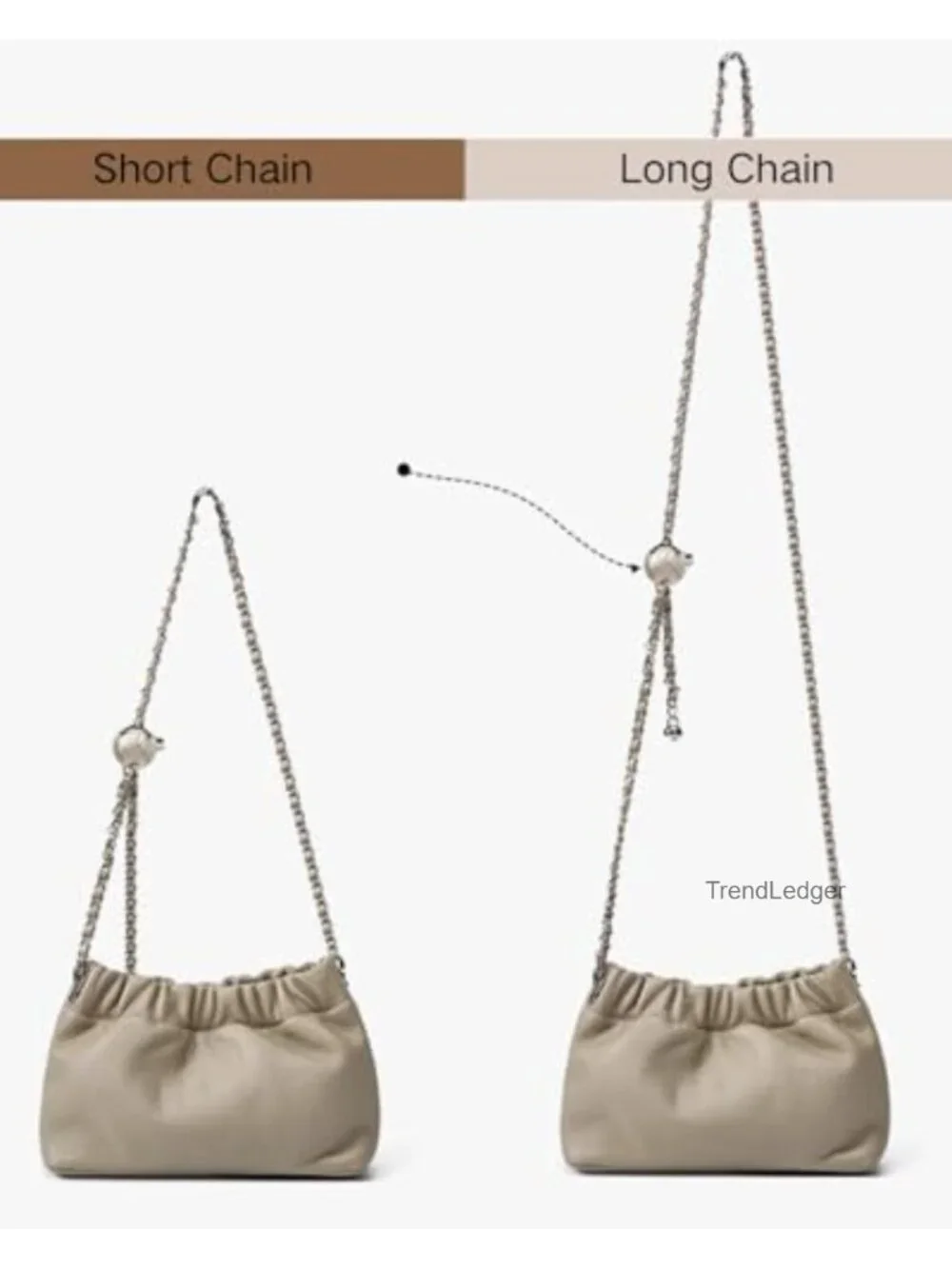 Full-Grain Leather Crossbody Bag for Women Ruched Hobo Clutch Handbag